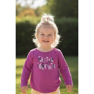 Garanimals 2T Purple Better Together Long Sleeve Tee Toddler Girl Cute Coquette